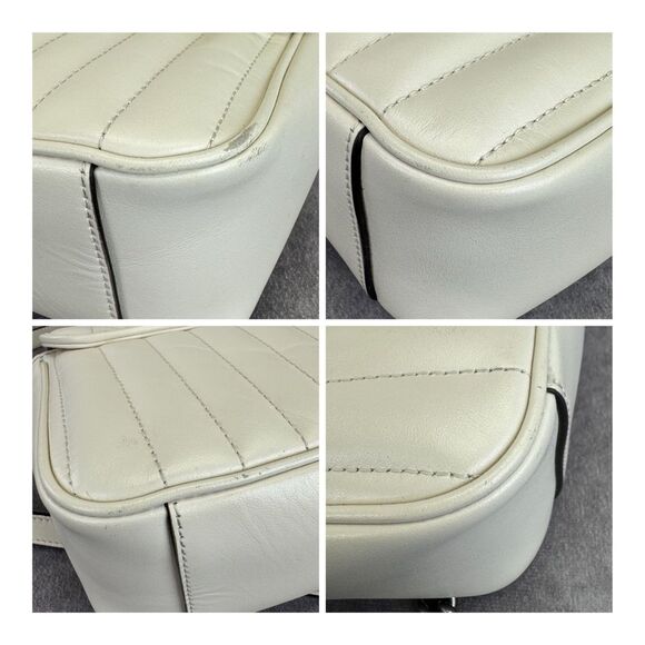 Gucci Aria Calfskin Matelasse Small GG Marmont Shoulder Bag White - Picture 8 of 15